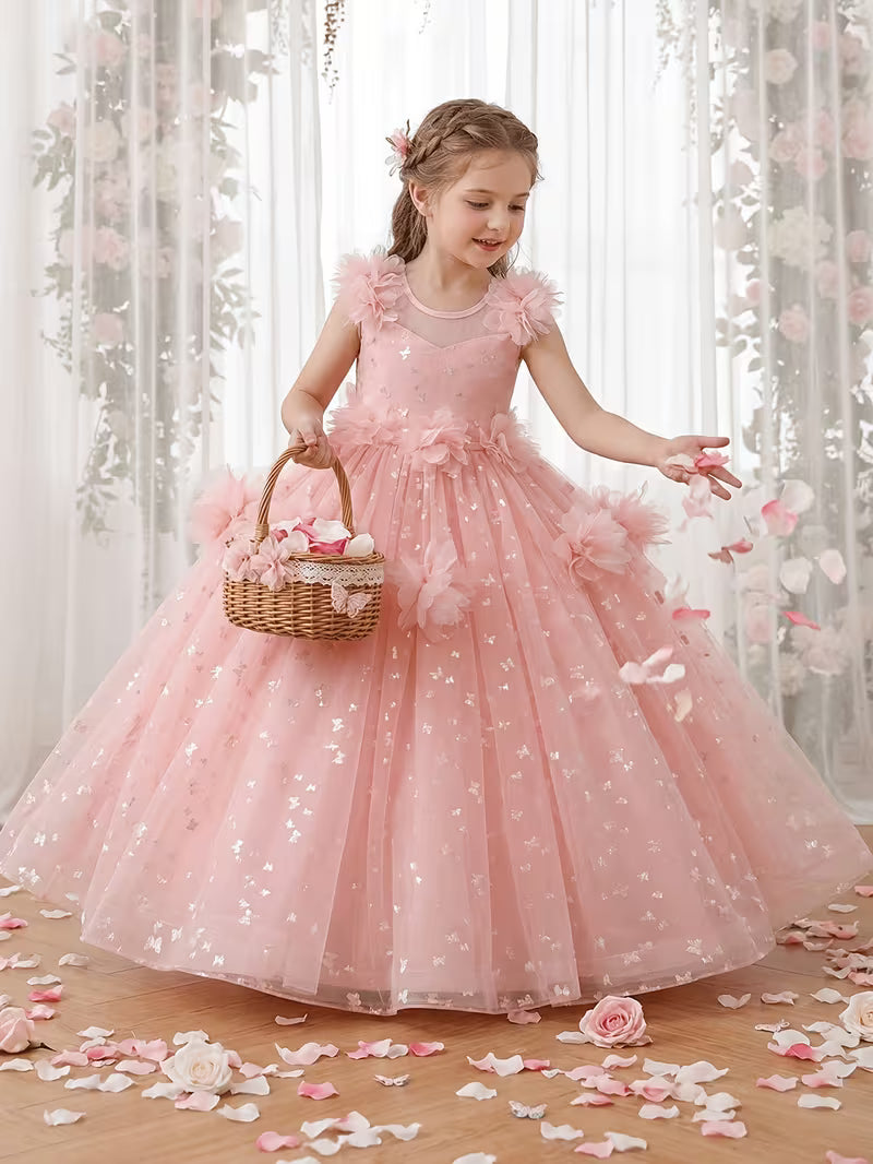 Butterfly Floral Ballgown Princess Dress