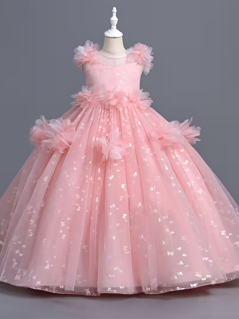 Butterfly Floral Ballgown Princess Dress