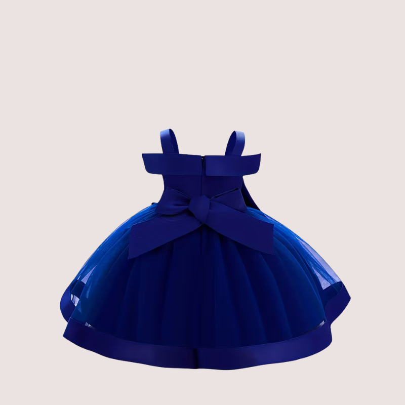Embroidered Bow Tulle Birthday Dress