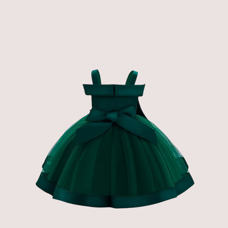 Embroidered Bow Tulle Birthday Dress