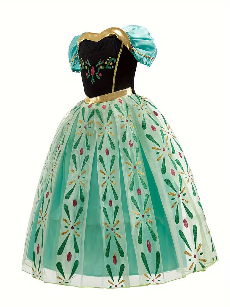 Emerald Princess Embroidered Ball Gown