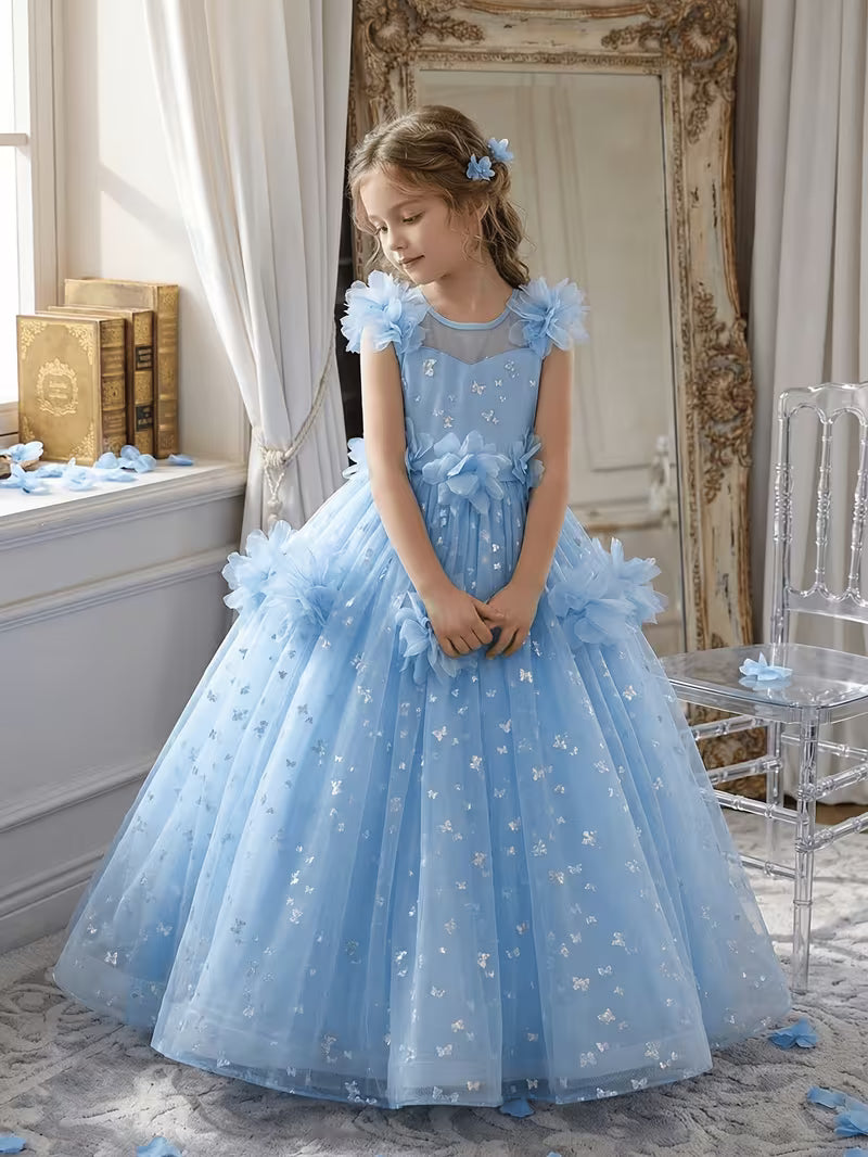 Butterfly Floral Ballgown Princess Dress