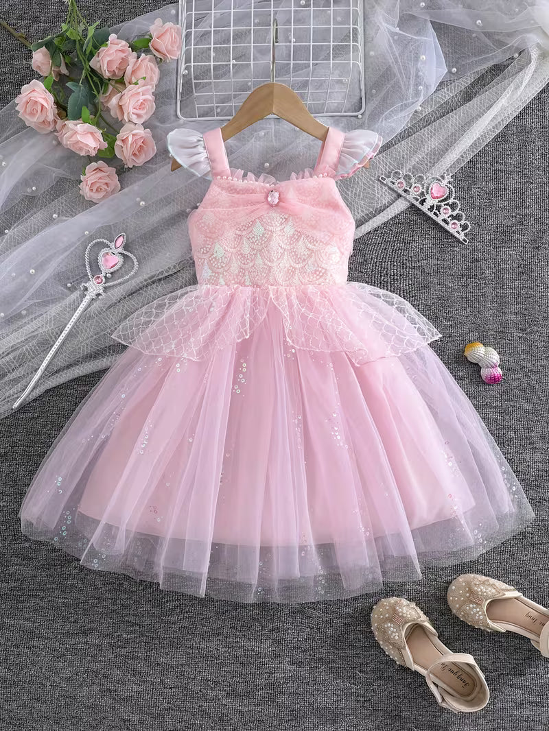Mermaid Princess Sequin Tulle Dress