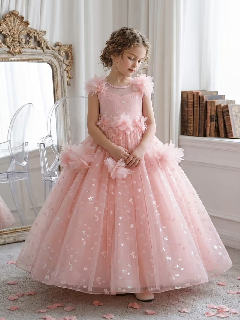 Butterfly Floral Ballgown Princess Dress