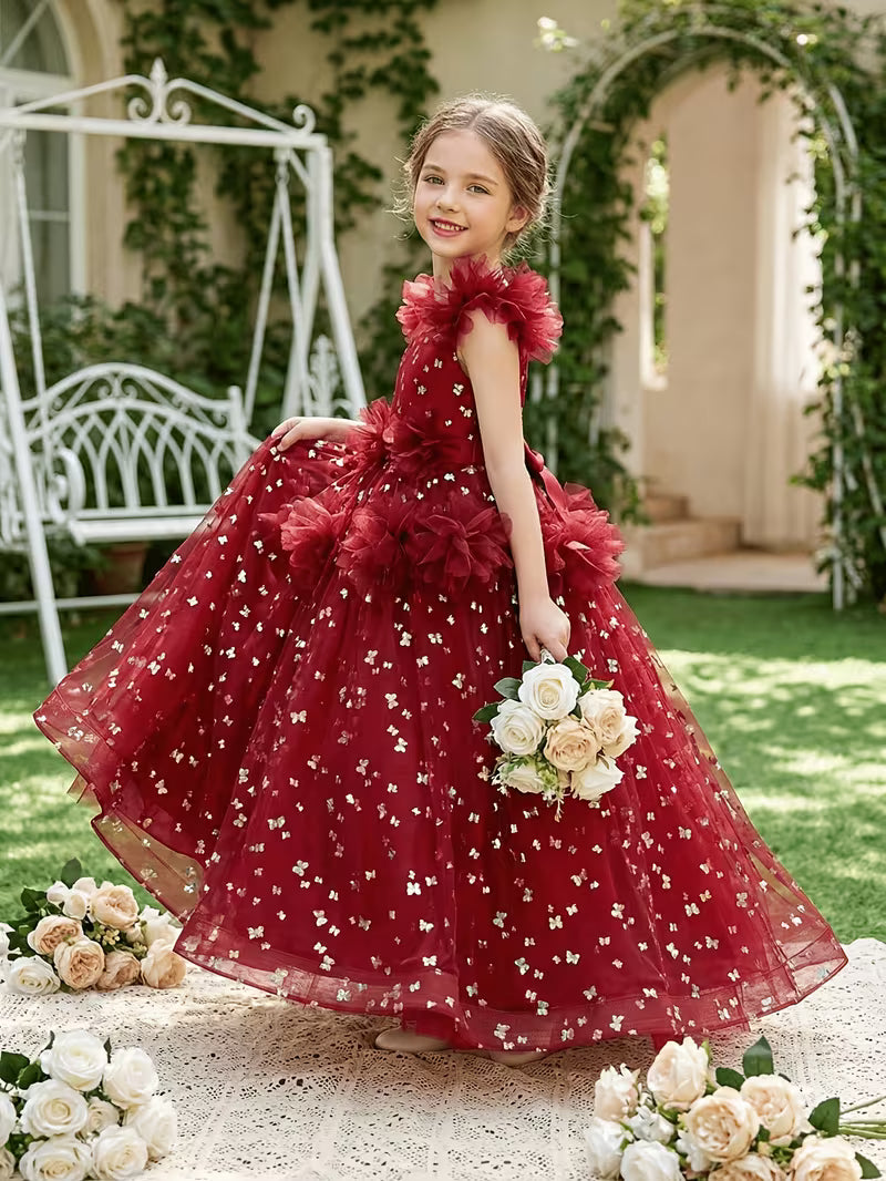 Butterfly Floral Ballgown Princess Dress