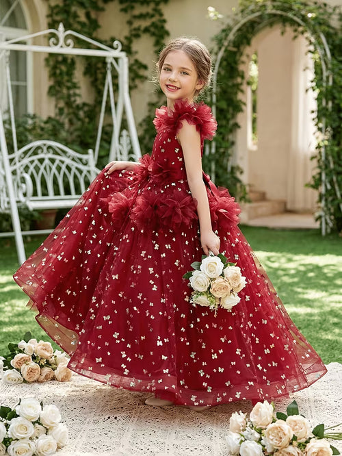Butterfly Floral Ballgown Princess Dress