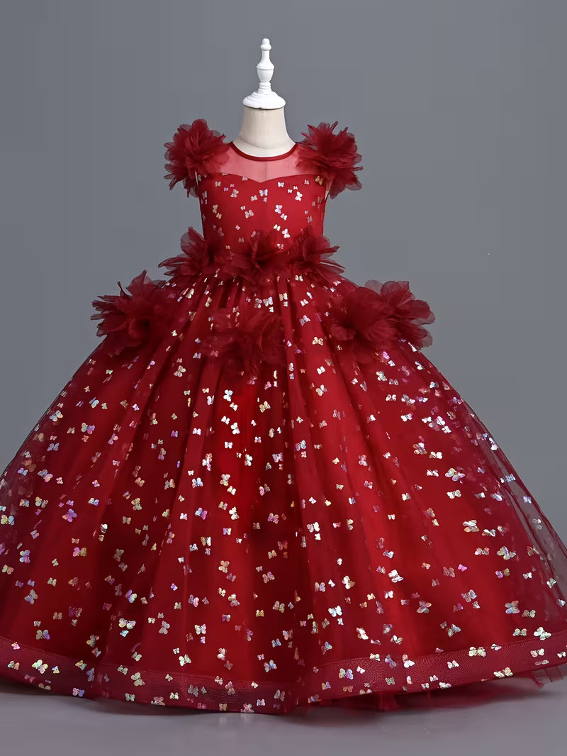 Butterfly Floral Ballgown Princess Dress