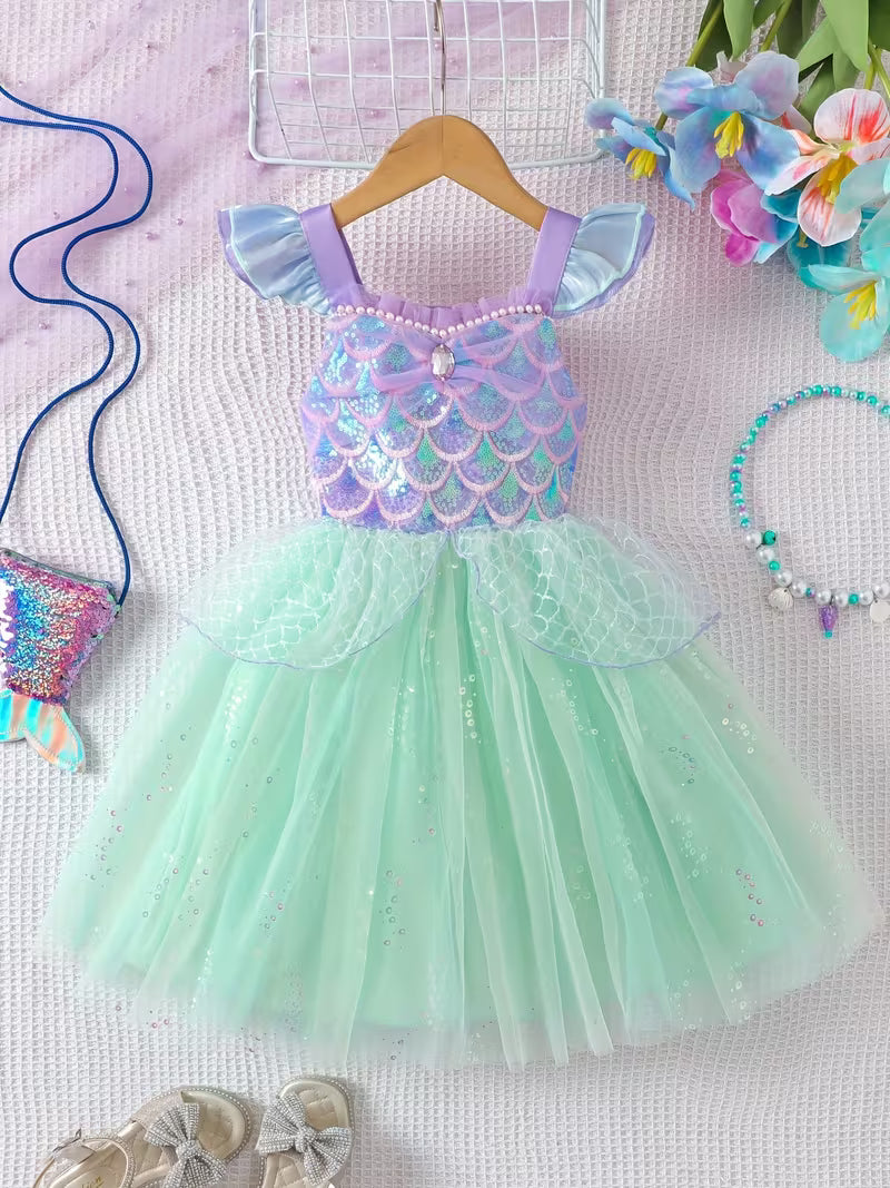 Mermaid Princess Sequin Tulle Dress