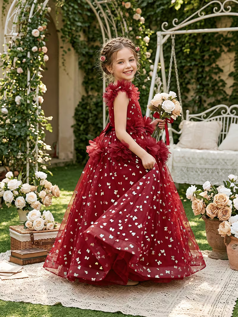 Butterfly Floral Ballgown Princess Dress