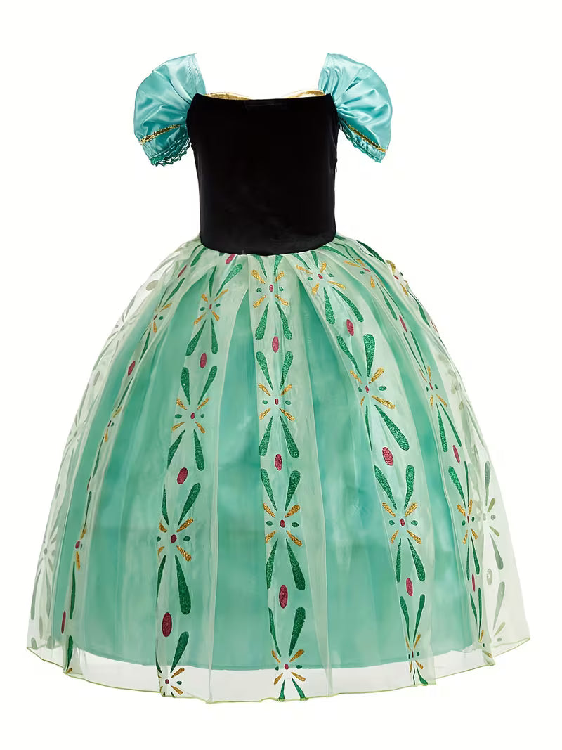 Emerald Princess Embroidered Ball Gown