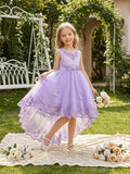 Lace Embroidered Hi-Low Flower Girl Gown