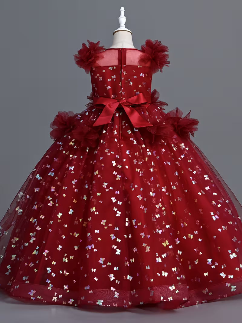 Butterfly Floral Ballgown Princess Dress