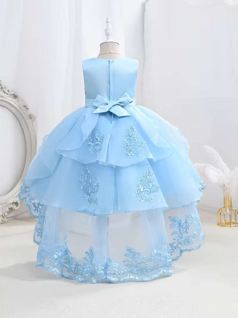 Lace Embroidered Hi-Low Flower Girl Gown